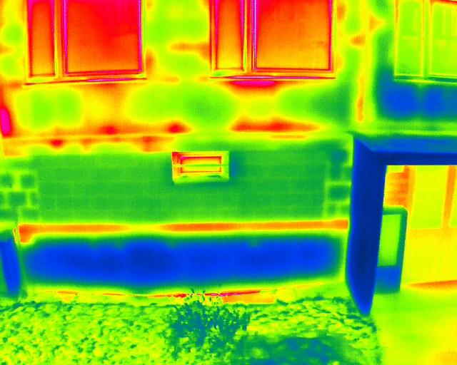 Termografický snímek tepelného mostu
