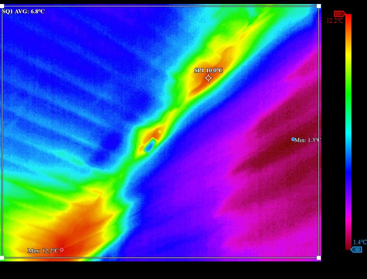 Termografický snímek interiéru haly