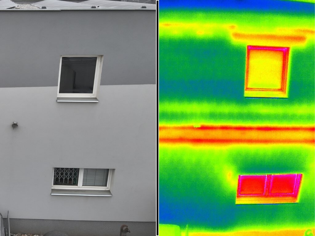 Srovnání termografického a běžného snímku
